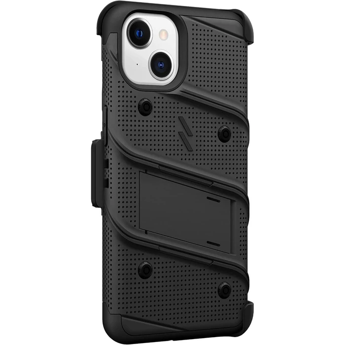 Zizo Bolt Bundle Phone Case with Holster & Tempered Glass Screen Protector for iPhone 13 - Black by Zizo - Image 5