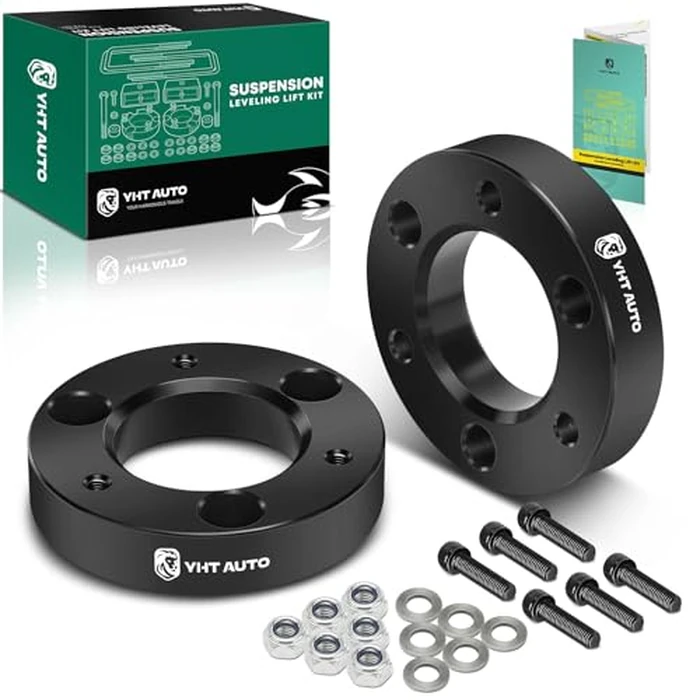 YHTAUTO 2 Inch Front Leveling Lift Kit Compatible with 2004-2023 Nissan Titan/Armada | RWD/4WD | Spacers Raise the Front of Your Truck By 2 Inch | 2PCS Suspension Leveling Kit w/Hardware by YHTAUTO - Used - Good condition