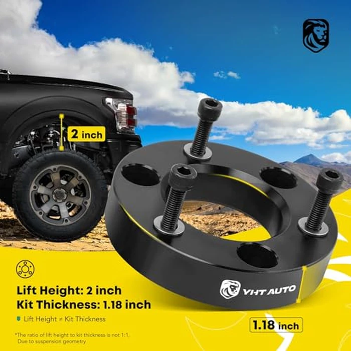 YHTAUTO 2 Inch Front Leveling Lift Kit Compatible with 2004-2023 Nissan Titan/Armada | RWD/4WD | Spacers Raise the Front of Your Truck By 2 Inch | 2PCS Suspension Leveling Kit w/Hardware by YHTAUTO - Image 2