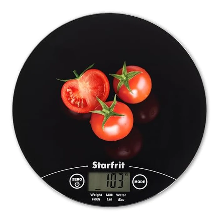 Starfrit Digital Kitchen Scale - Glass Platform - Measures Weight and Liquid Volume - 11 lb / 5 kg Capacity - Black by Starfrit - Used - Like New condition - CA$12.31