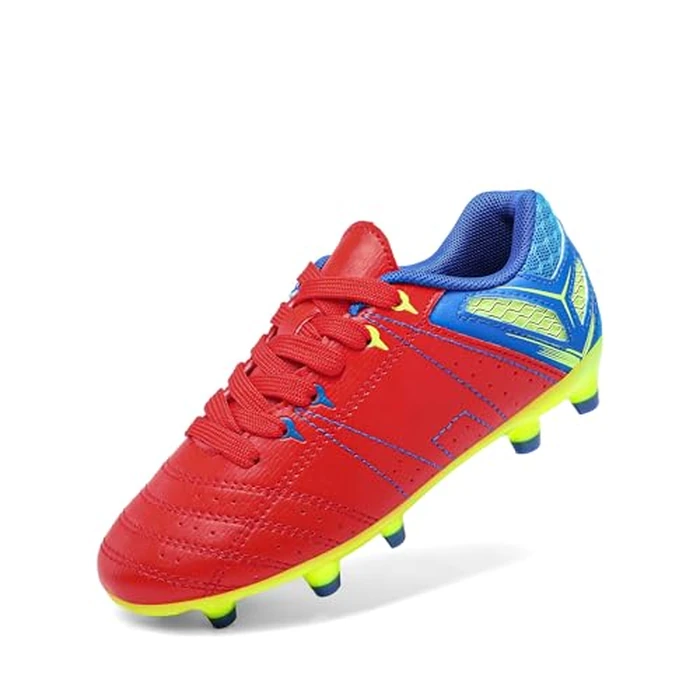 DREAM PAIRS Boys Girls Soccer Football Cleats Shoes for Little Kid/Big Kid,Size 2 Little Kid,Red/Royal/Lemon/Green,160471-K by DREAM PAIRS - Used - Very Good condition - US$15.64