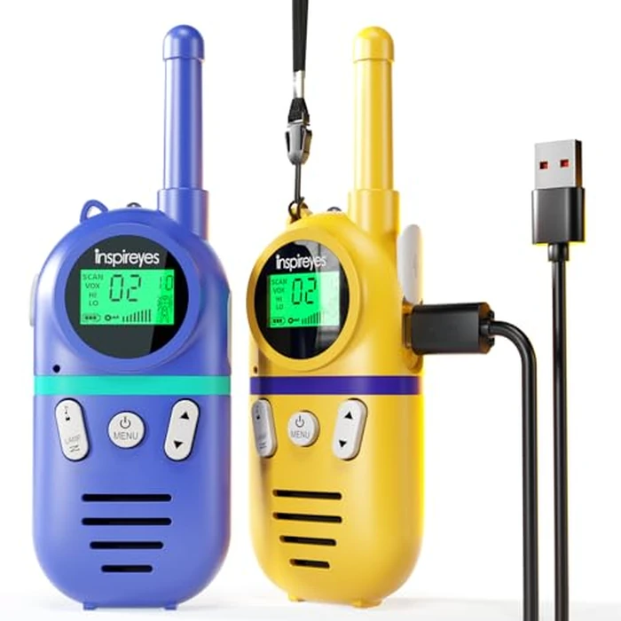 Inspireyes Walkie Talkies for Kids Rechargeable, 48H Working Time 22 Channels 2 Way Radio, Outdoor Camping Toys, 2 Pack by Inspireyes - Used - Like New condition - CA$23.53