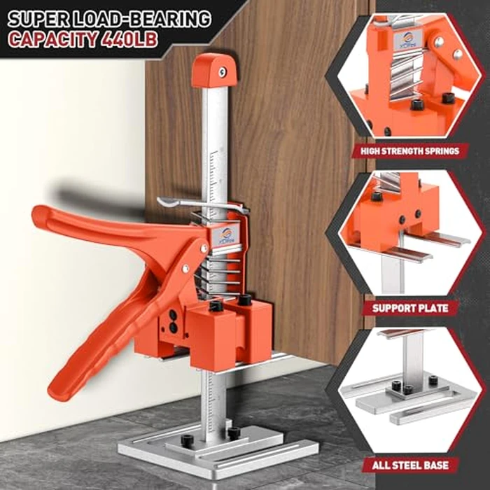 Labor Saving Arm Jack Handle 2 Pack, Construction Jack, Wall Tile Locator, Multi Function Height Adjustment Lifting Device, Door Panel Lifting Cabinet, Raised 10 in, Pair Dynamic Load 400 LB by XClifes - Image 3