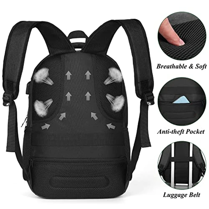 Backpack for Men and Women,School Backpack for Teenager,15.6 inch Laptop Bookbag with USB Charging port for Business Work College Travel by YAMTION - Image 5