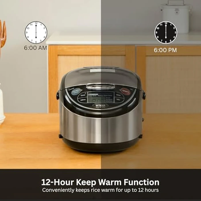 Tiger JAX-T18U-K 10-Cup (Uncooked) Micom Rice Cooker with Food Steamer & Slow Cooker, Stainless Steel Black by Tiger - Image 7