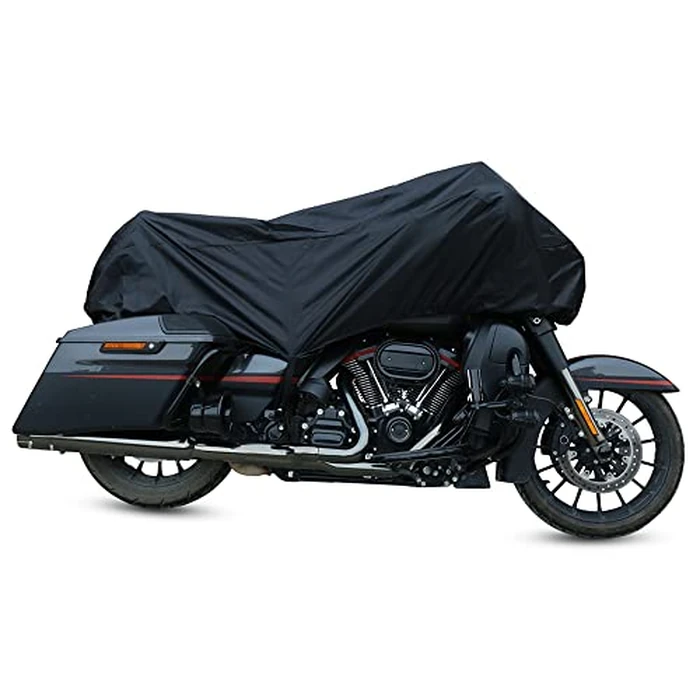 X AUTOHAUX L Black Motorcycle Half Cover Outdoor Waterproof Rain Dust UV Protector by X AUTOHAUX - Used - Like New condition - CA$18.29