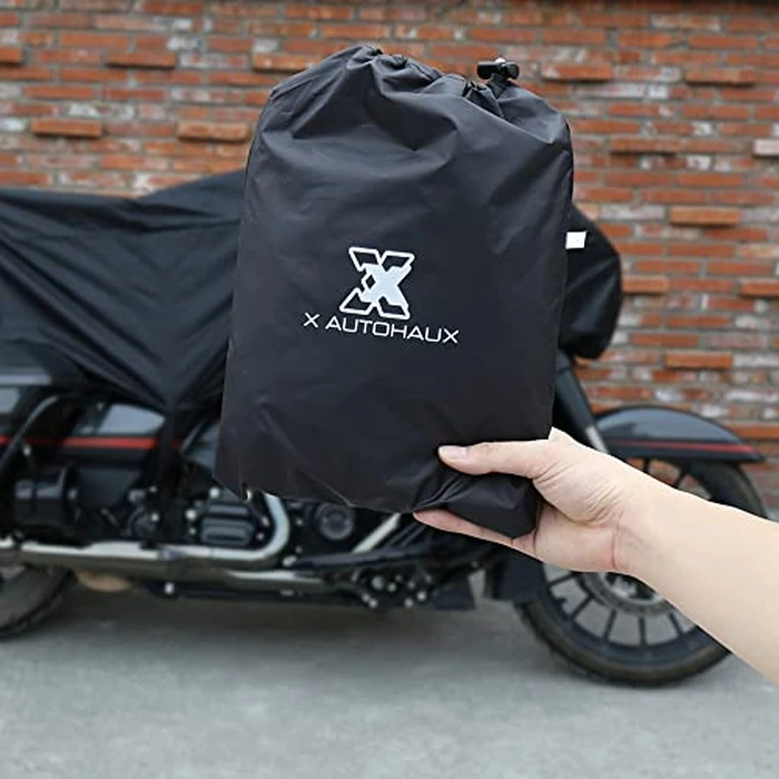 X AUTOHAUX L Black Motorcycle Half Cover Outdoor Waterproof Rain Dust UV Protector by X AUTOHAUX - Image 5