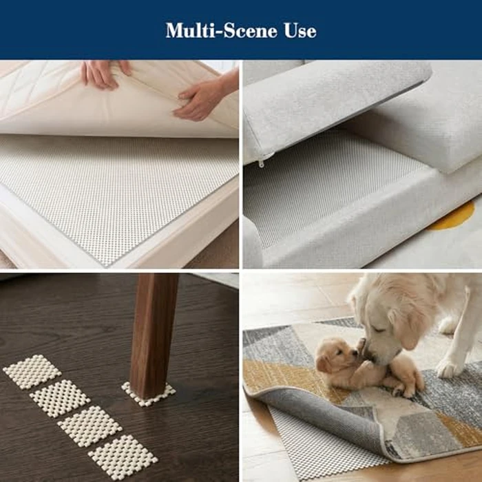 Veken Rug Gripper Pad for Hardwood Floors, Non Slip 2x4 Ft Rug Pads for Area Rugs, Thick Rug Grippers for Tile Floors, Under Carpet Anti Skid Mat, Keep Your Rugs Safe and in Place by Veken - Image 5