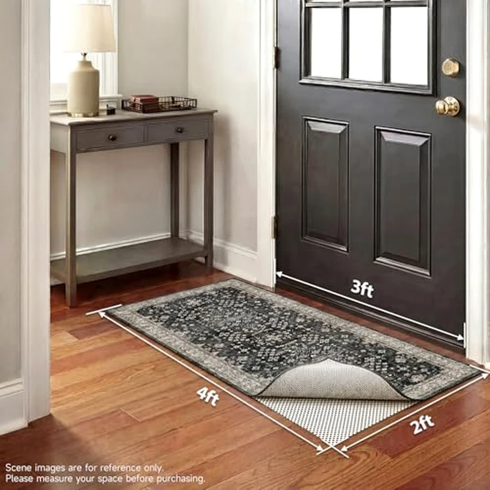 Veken Rug Gripper Pad for Hardwood Floors, Non Slip 2x4 Ft Rug Pads for Area Rugs, Thick Rug Grippers for Tile Floors, Under Carpet Anti Skid Mat, Keep Your Rugs Safe and in Place by Veken - Image 6