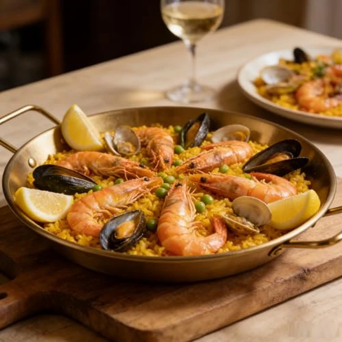 Tissting 8.27 Inch Paella Pan - Stainless Steel Dual Handle Spanish Seafood Lobster Tray for Home & Restaurant Cooking, Frying, Baking, and Serving by Tissting - Image 4