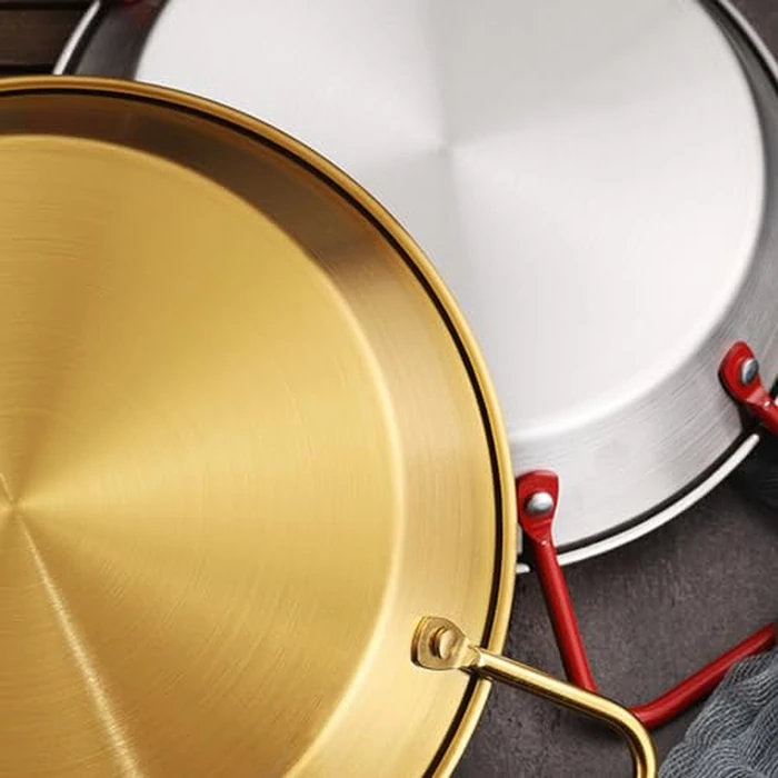 Tissting 8.27 Inch Paella Pan - Stainless Steel Dual Handle Spanish Seafood Lobster Tray for Home & Restaurant Cooking, Frying, Baking, and Serving by Tissting - Image 9