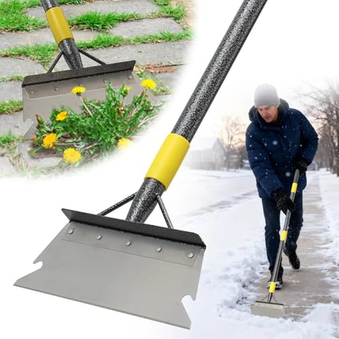 Floor Scraper Long Handle - Weed Scraper Tool,Multifunctional Garden Cleaning Flat Shovel,Heavy Duty Metal Sharp Blade for Lawn Edging,Sidewalk Weeding,Driveway Steps Snow Shovel Ice Removal 60" by DIOVPLX - Used - Very Good condition - US$21.53