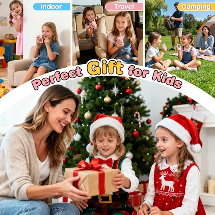 Video Walkie Talkies for Kids, 2 Pack Facetime Walkie Talkies with HD Camera & Voice Changer for Boys Girls for Family Games, Indoor, Outside, Hiking Christmas Birthday Toys Gift Ages 3-12 (Pink) by FISHOAKY - Image 8