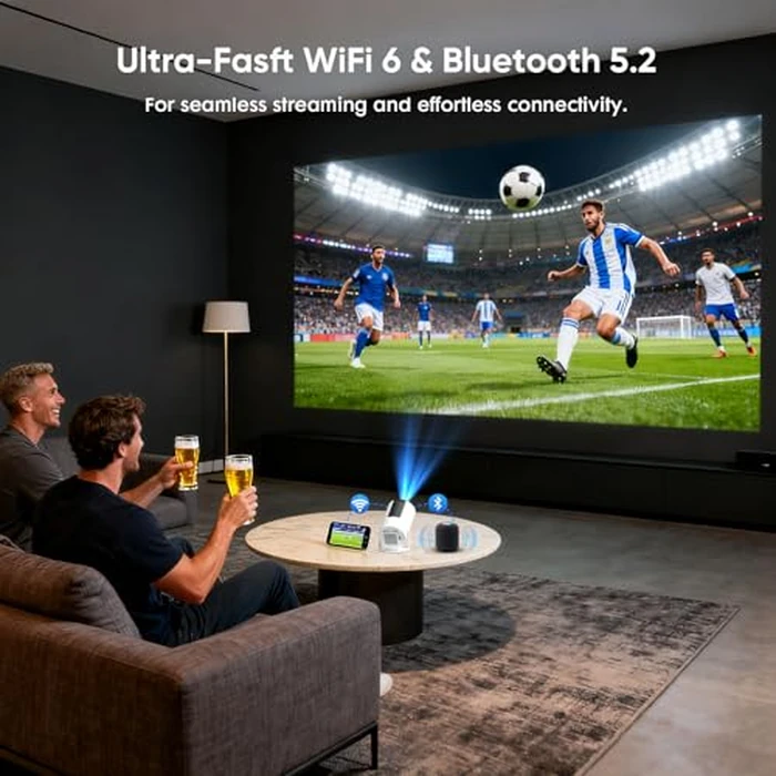 [Built-in Apps] Mini Projector with WiFi and Bluetooth, Native 1080P Portable Movie Projector for Bedroom, Android 12, Auto Vertical Keystone, 180 degrees Rotation, Compatible with HDMI/USB/TV Stick/Laptop by YINCODI - Image 5