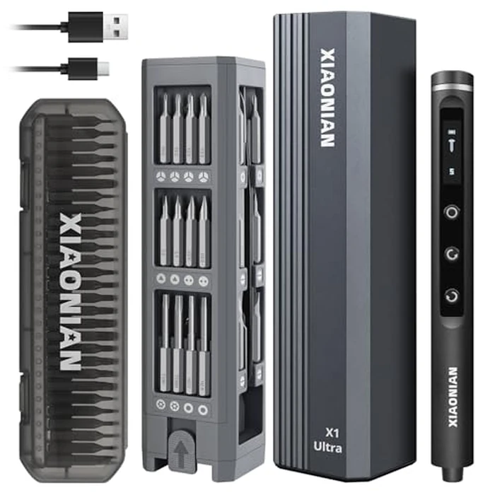 3.7V Precision Electric Screwdriver Set,76 IN 1 Mini Electric Screwdriver Cordless Set with USB Charging,5 Torque Settings Repair Tool Kit for Electronics Phone Camera Laptop Watch by XIAONIAN - Image 1