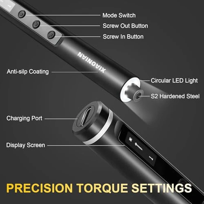 3.7V Precision Electric Screwdriver Set,76 IN 1 Mini Electric Screwdriver Cordless Set with USB Charging,5 Torque Settings Repair Tool Kit for Electronics Phone Camera Laptop Watch by XIAONIAN - Image 4