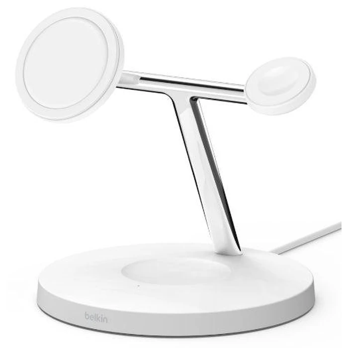 Belkin BOOST↑CHARGE(TM) PRO 3-in-1 Wireless Charger with MagSafe 15W - White by Belkin - Image 2