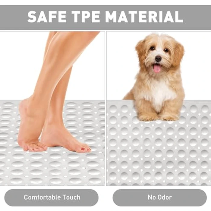 Mofonky Non Slip Shower Mat: 90 x 60 cm Extra Large Shower Mats for Walk-in Shower - TPE Shower Matt Non Slip with Drain Holes and Suction Cups by Mofonky - Image 3