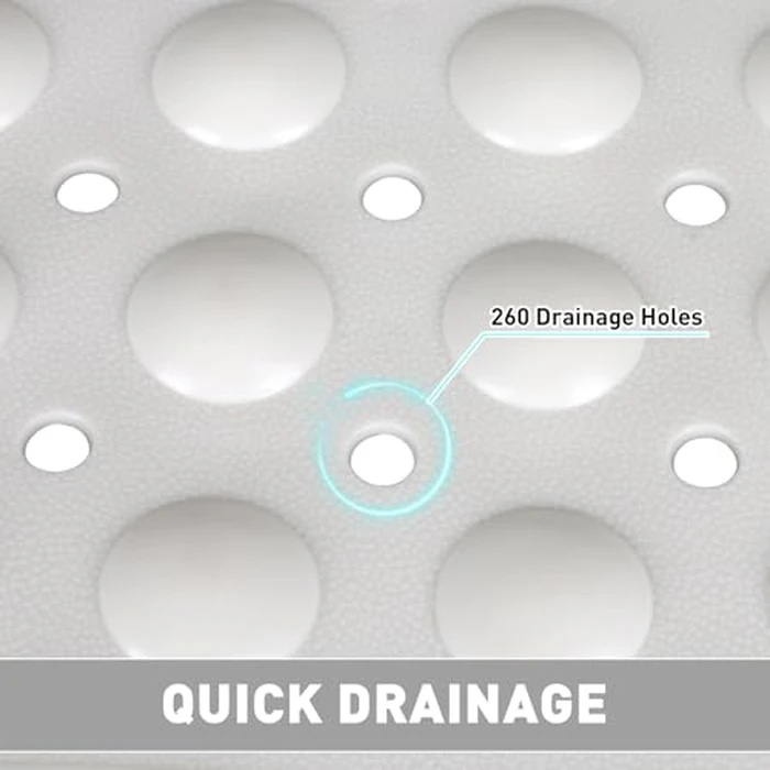 Mofonky Non Slip Shower Mat: 90 x 60 cm Extra Large Shower Mats for Walk-in Shower - TPE Shower Matt Non Slip with Drain Holes and Suction Cups by Mofonky - Image 5
