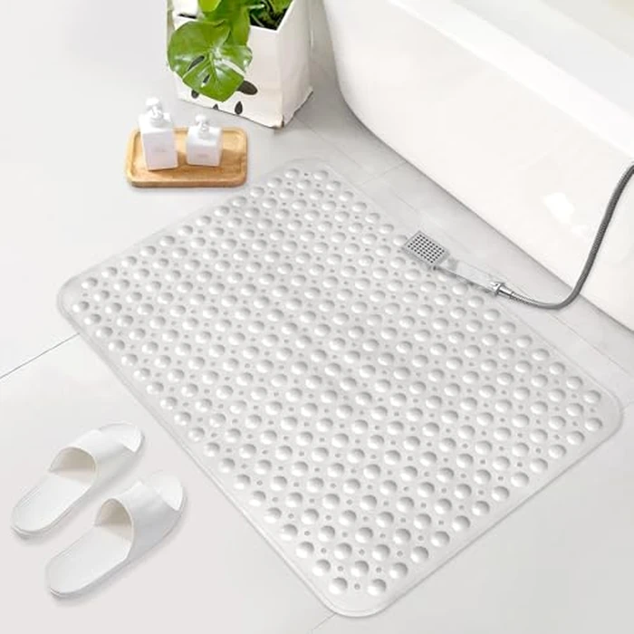 Mofonky Non Slip Shower Mat: 90 x 60 cm Extra Large Shower Mats for Walk-in Shower - TPE Shower Matt Non Slip with Drain Holes and Suction Cups by Mofonky - Image 7