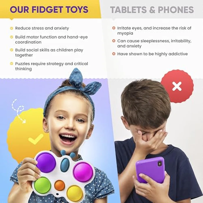 Fidget Poppers Pack - 50 Pcs Fidget Toys, Party Favors for Kids 8-12, Stocking Stuffers, Bulk Sensory Toys for Classroom Treasure Box Prizes, Goodie Bags, Birthday Gifts by Zen Laboratory - Image 5