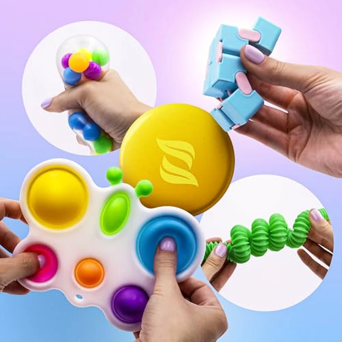 Fidget Poppers Pack - 50 Pcs Fidget Toys, Party Favors for Kids 8-12, Stocking Stuffers, Bulk Sensory Toys for Classroom Treasure Box Prizes, Goodie Bags, Birthday Gifts by Zen Laboratory - Image 6