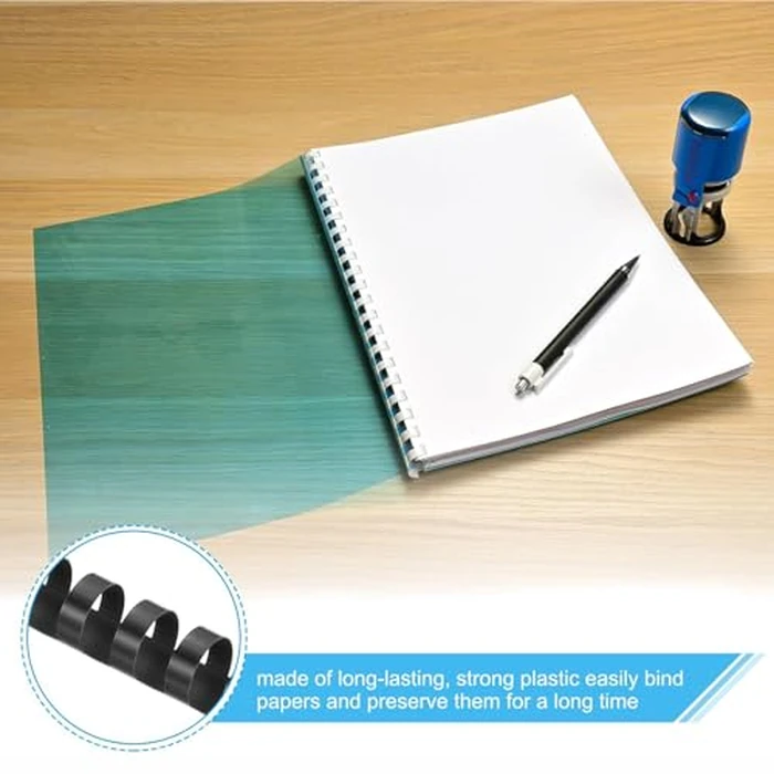 IONPSHG 50 Pcs Plastic Binding Combs 16mm, 21 Rings Comb Binding Spines for Paper Sheets, 120 Sheet Capacity, Black - Durable & Easy-to-Use Spine Binders for Office/School by IONPSHG - Image 3