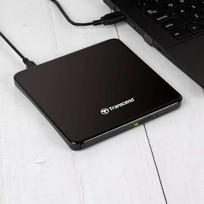Transcend Information 8X Extra Slim Portable DVD Writer Optical Drive, TS8XDVDS-K (Black) by Transcend - Image 2