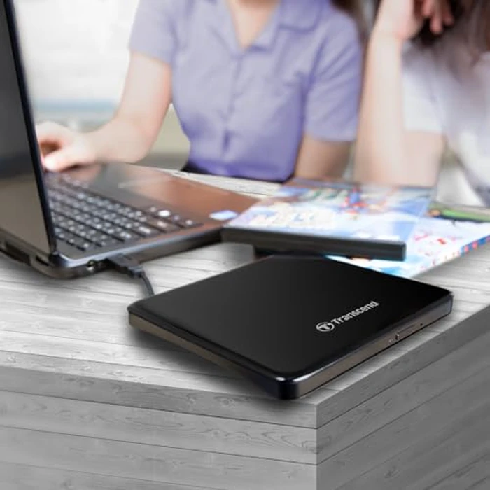 Transcend Information 8X Extra Slim Portable DVD Writer Optical Drive, TS8XDVDS-K (Black) by Transcend - Image 3