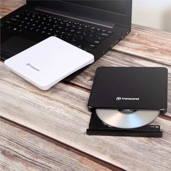 Transcend Information 8X Extra Slim Portable DVD Writer Optical Drive, TS8XDVDS-K (Black) by Transcend - Image 4