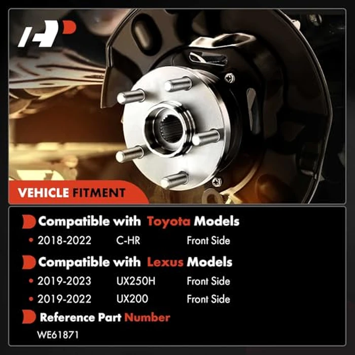 A-Premium Front Wheel Bearing and Hub Assembly with 5-Lug Compatible with Toyota C-HR CHR 2018-2022 & Lexus UX200 2019-2022, UX250H 2019-2023, with 2.0L Engine by A-Premium - Image 2