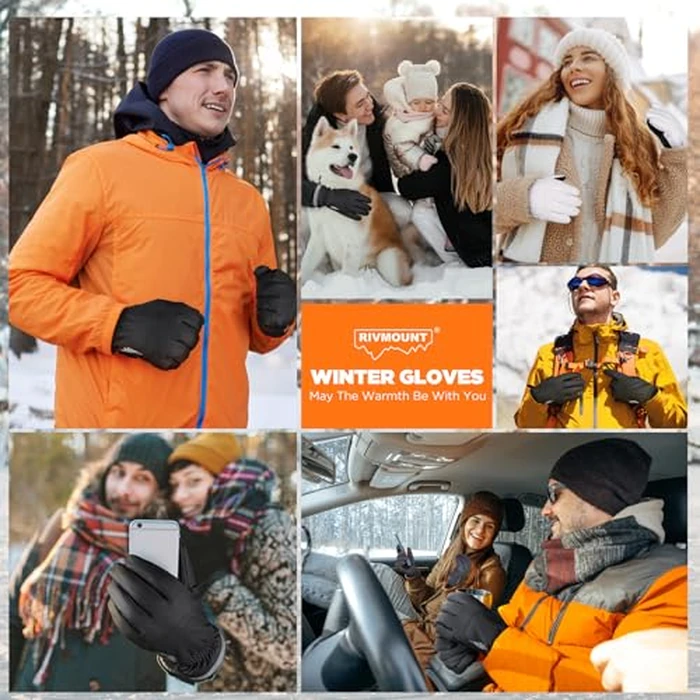 rivmount Winter Waterproof Ski Snow Warm Gloves Women Men, Windproof Cold Weather Thermal with Touchscreen Fingers, for Running Driving Cycling Hiking Biking Outdoor Sports Daily Work (Purple, M) by rivmount - Image 6