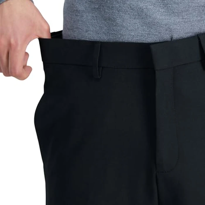 Haggar Men's Premium Comfort Dress Pant-Straight Fit Flat Front Reg. and Big & Tall, Black, 32W x 29L by Haggar - Image 2
