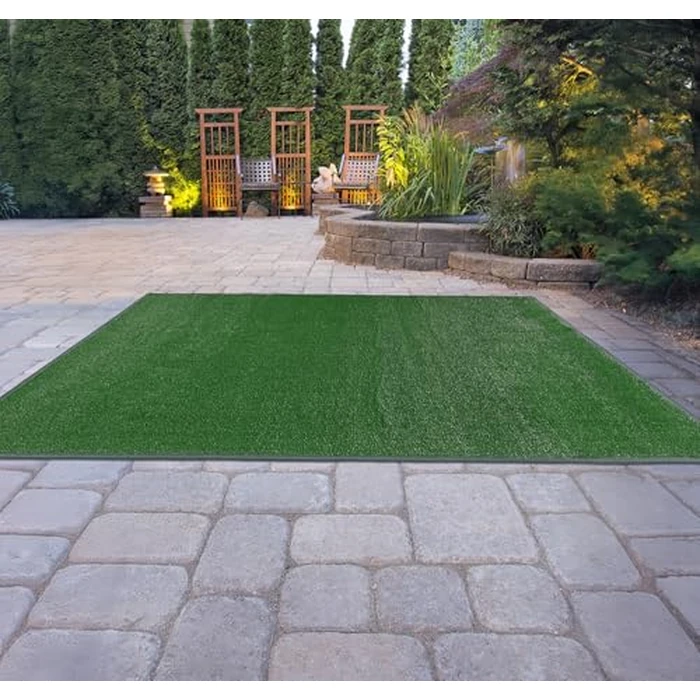 Garland Rug Artificial Grass 9 Ft. X 12 Ft. Large Indoor/Outdoor Area Rug Green -Lush Green, Durable, and Low-Maintenance for Patios, Lawns, and More by Garland Rug - Image 3