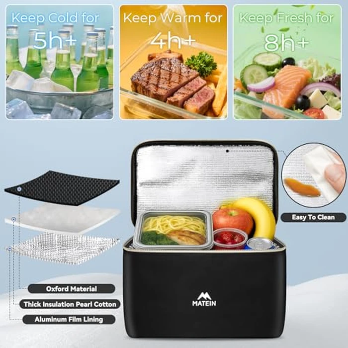 MATEIN Laptop Backpack with Lunch Box, 15.6 Inch Lunch Backpack for Women, College Computer Back Pack Work Backpacks with Insulated Lunchbox Meal Prep Bag for Teacher Nurse Commute Office, 2Pcs Set by MATEIN - Image 4