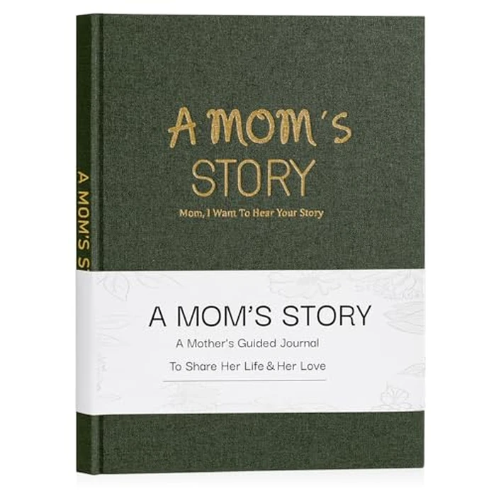 Artmag Mom's Life Story Journal Family Keepsake Book Linen Hardcover for Mom to Share Her Memories, with 250+ Prompt Questions Book Gift for Birthday Mother's Day Christmas (Dark Green) by Artmag - Image 1