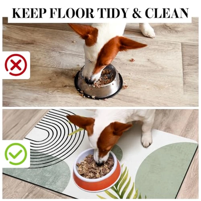 Dog Food Mats for Floors, Absorbent Dog Bowl Mat for Food and Water Dispenser, Quick Dry Cat Food Mat Pet Supplies by Cuslnox - Image 5