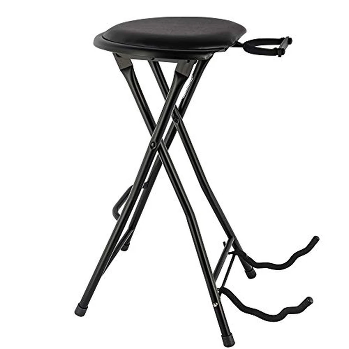 EASTROCK Portable Guitar Stool with Guitar Stand - Folding Guitar Chair with Cushioned Seat and Rubber Feet - Guitar Stools for Adults for Home Studio, Rehearsal Room, Performance Stage, Teaching by EASTROCK - Image 8