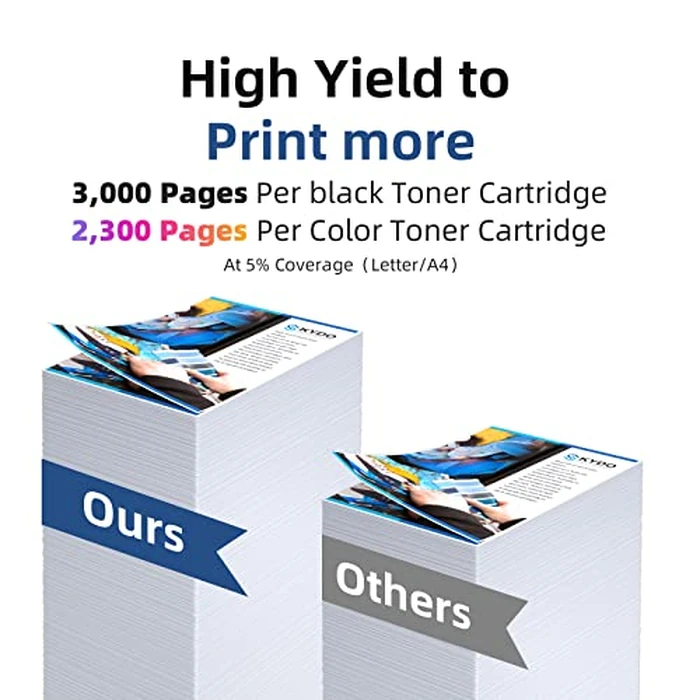 [with Chip] TN229XL Toner Cartridge Compatible Replacement for TN229XL TN229BK TN229 XL TN-229BK Work with MFC-L3780CDW MFC-L3720CDW HL-L3220CDW HL-L3280CDW Printer Toner (B/C/M/Y, 4-Pack) by Skydo - Image 3