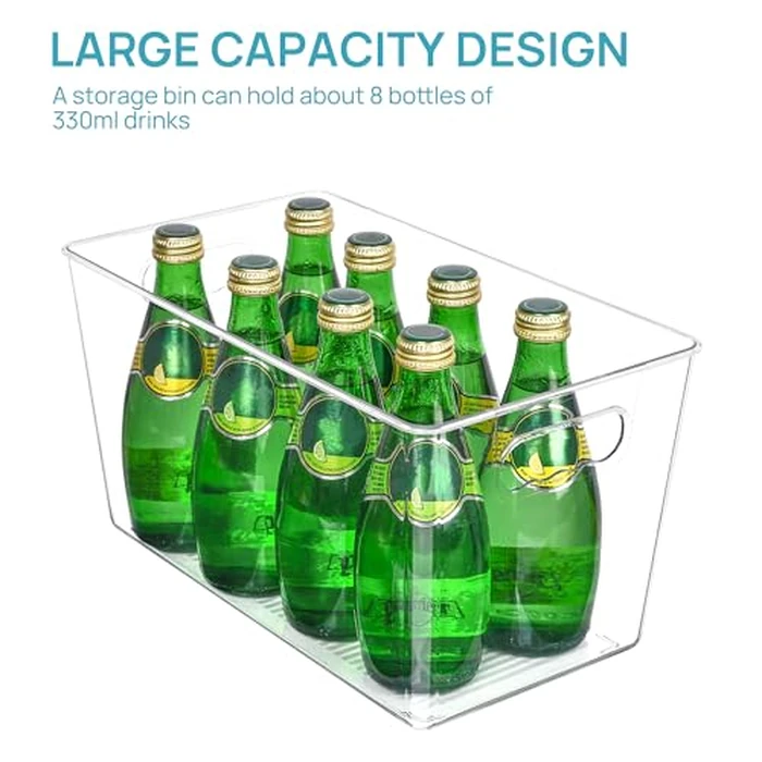 Vtopmart 6 PCS Clear Plastic Storage Bins, Pantry Organizer Containers with Handle for Refrigerator, Fridge, Cabinet, Kitchen, Countertops, Cupboard, Home Organization and Storage, XL by Vtopmart - Image 6