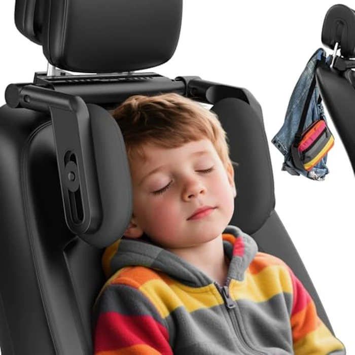 zorunowa Car Headrest Pillow, 4-Way Adjustable Car Headrest,Thickened Memory Foam Road Pal Headrest, Neck Support Pillow, U- Shaped Design, Travel Car Sleeping,Suitable for Kids and Adults by zorunowa - Image 1