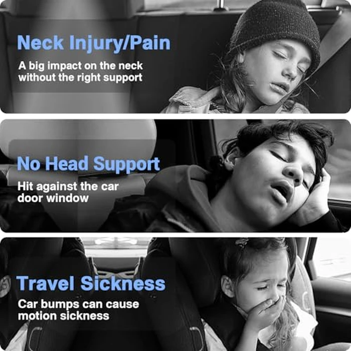 zorunowa Car Headrest Pillow, 4-Way Adjustable Car Headrest,Thickened Memory Foam Road Pal Headrest, Neck Support Pillow, U- Shaped Design, Travel Car Sleeping,Suitable for Kids and Adults by zorunowa - Image 2