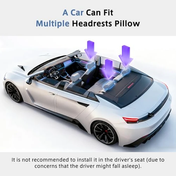 zorunowa Car Headrest Pillow, 4-Way Adjustable Car Headrest,Thickened Memory Foam Road Pal Headrest, Neck Support Pillow, U- Shaped Design, Travel Car Sleeping,Suitable for Kids and Adults by zorunowa - Image 8