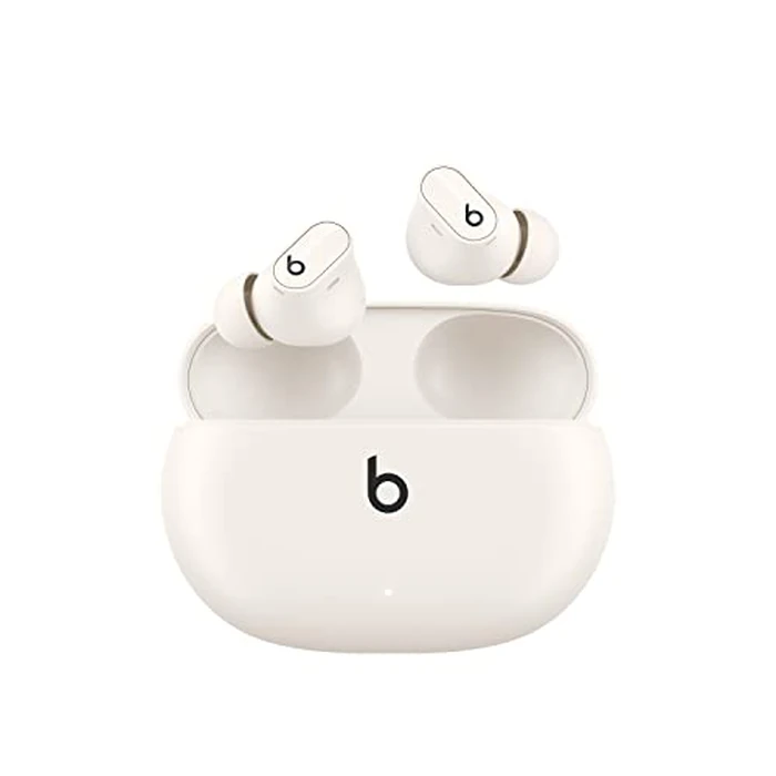 Beats Studio Buds + | True Wireless Noise Cancelling Earbuds, Enhanced Apple & Android Compatibility, Built-in Microphone, Sweat Resistant Bluetooth Headphones, Spatial Audio - Ivory by Beats - Used - Acceptable condition - CA$120.25
