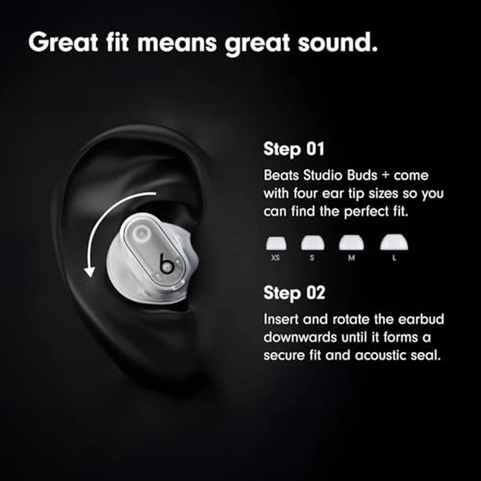 Beats Studio Buds + | True Wireless Noise Cancelling Earbuds, Enhanced Apple & Android Compatibility, Built-in Microphone, Sweat Resistant Bluetooth Headphones, Spatial Audio - Ivory by Beats - Image 2