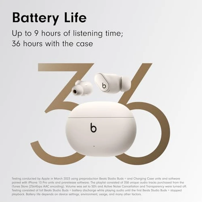 Beats Studio Buds + | True Wireless Noise Cancelling Earbuds, Enhanced Apple & Android Compatibility, Built-in Microphone, Sweat Resistant Bluetooth Headphones, Spatial Audio - Ivory by Beats - Image 3