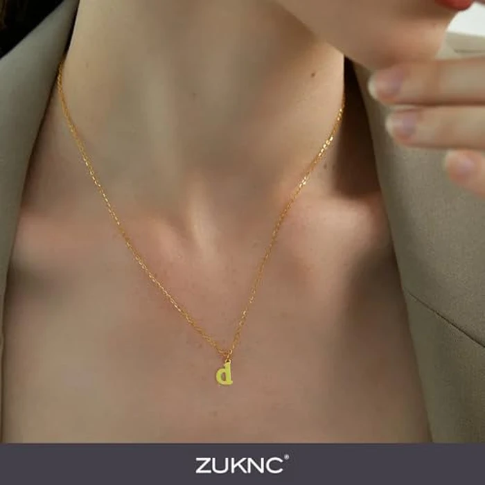 Initial Necklaces for Women, 14K Gold Plated A-Z Letter Necklace with Color Enamel, 18"-20" Adjustable Chain - ValentinesDay Gifts for Her, Stocking Stuffers, Anniversary, Birthday Gifts for Women (Z) by ZUKNC - Image 2