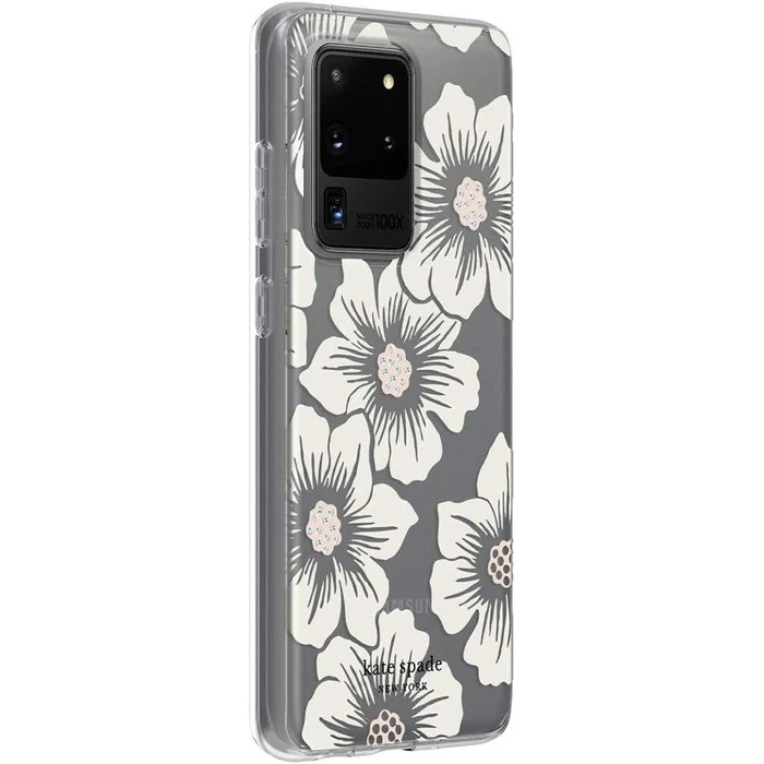 Kate Spade Defensive Hardshell Case for Samsung Galaxy S20 Ultra - White Hollyhock Floral Clear by Kate Spade - Image 2