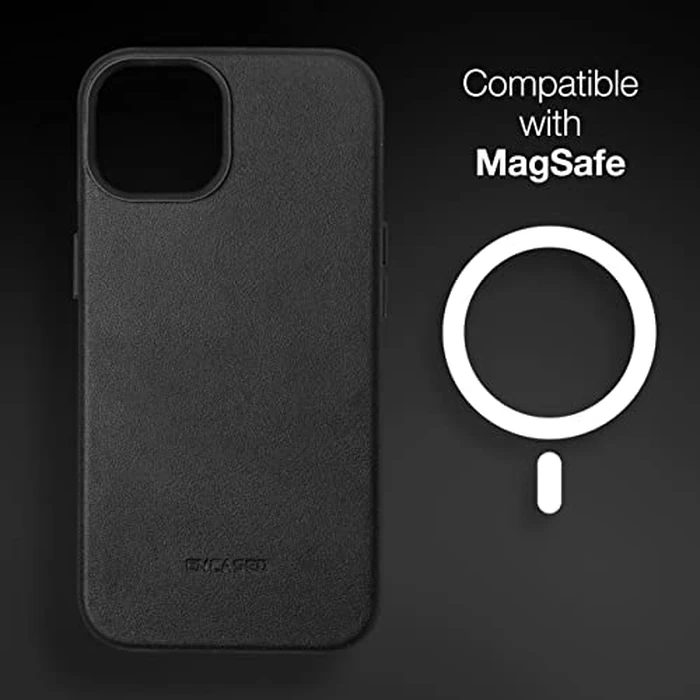 Encased Primo-S Magnetic Folio Compatible with MagSafe - Designed for iPhone 14 Plus Wallet Case - Removable Card Holder and Screen Protector (Black Leather) by ENCASED - Image 3