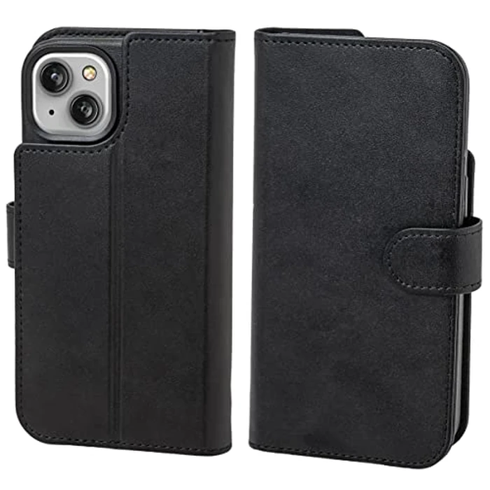 Encased Primo-S Magnetic Folio Compatible with MagSafe - Designed for iPhone 14 Plus Wallet Case - Removable Card Holder and Screen Protector (Black Leather) by ENCASED - Image 5